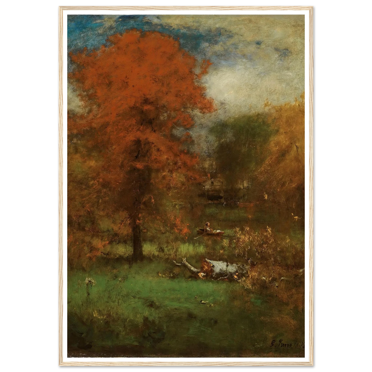 The Mill Pond (1889) Art Print | George Inness - Framed Poster - 30x40 cm / 12x16″ - Black frame