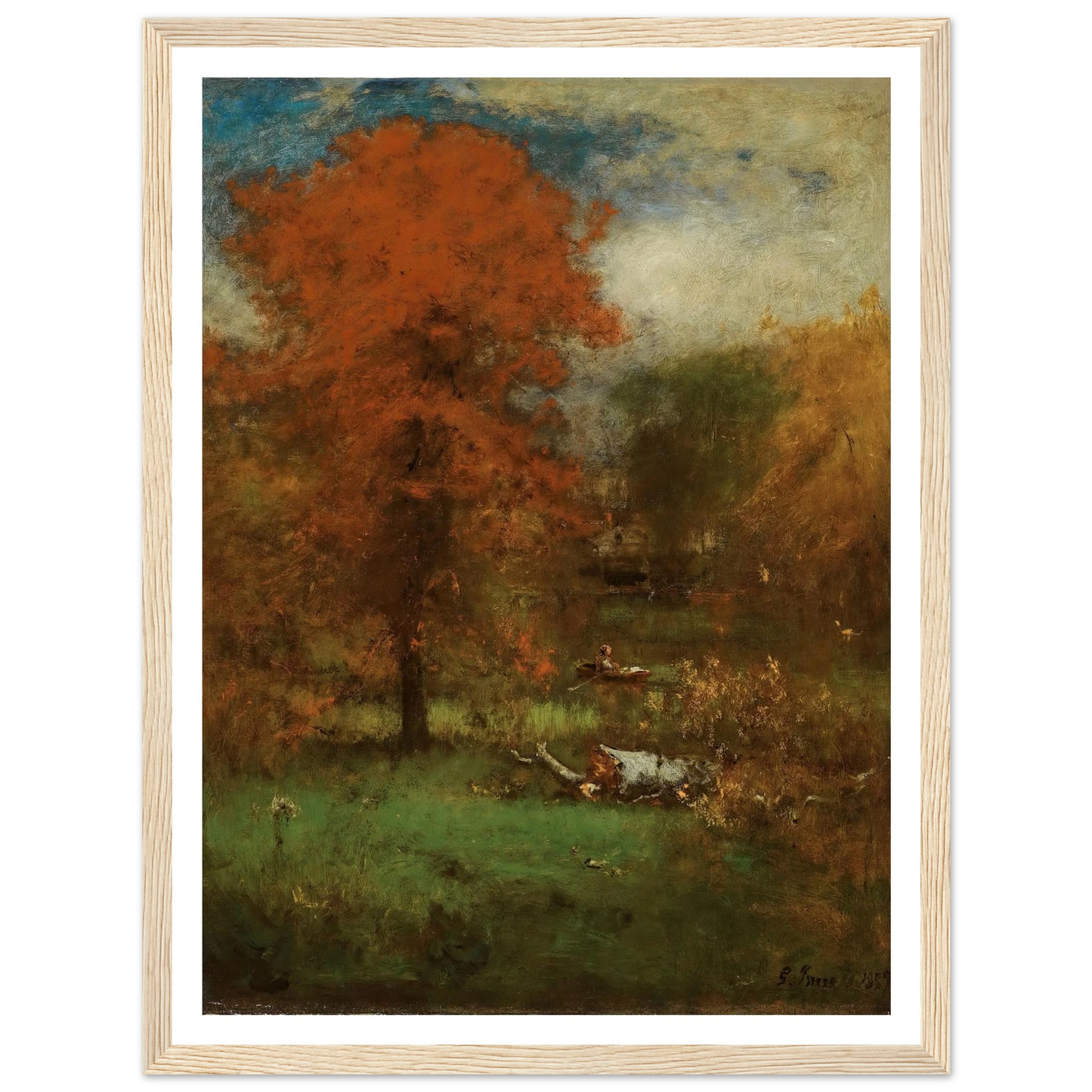 The Mill Pond (1889) Art Print | George Inness - Framed Poster - 30x40 cm / 12x16″ - Black frame