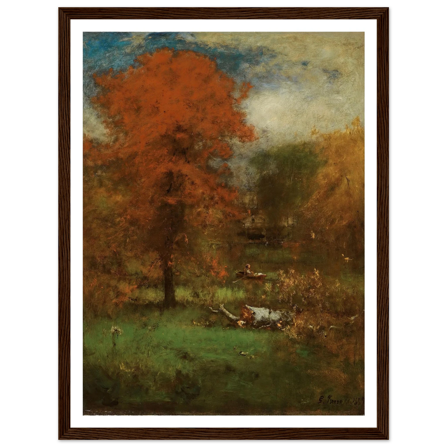 The Mill Pond (1889) Art Print | George Inness - Framed Poster - 30x40 cm / 12x16″ - Black frame