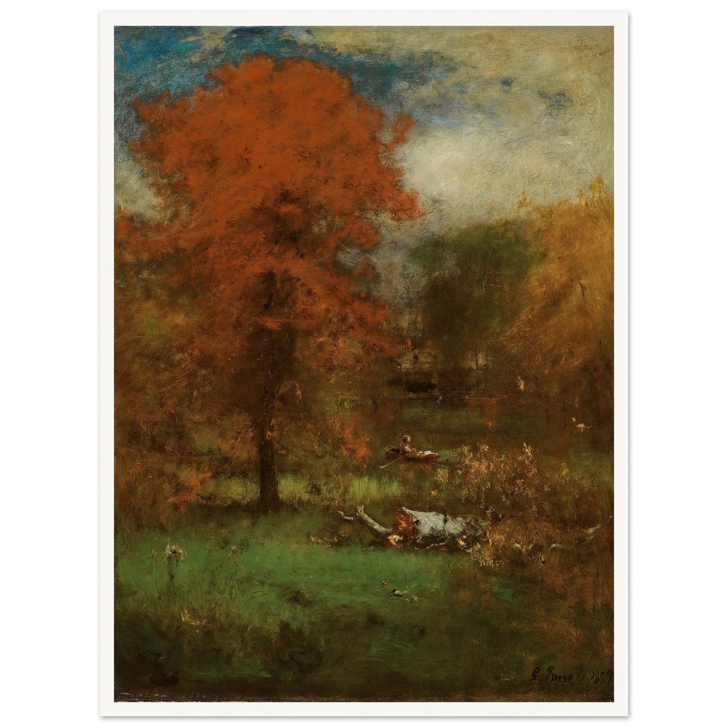 The Mill Pond (1889) Art Print | George Inness - Framed Poster - 30x40 cm / 12x16″ - Black frame