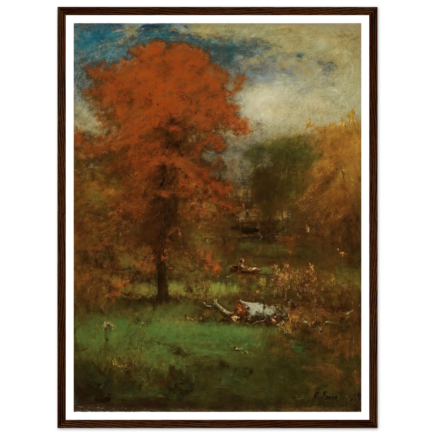The Mill Pond (1889) Art Print | George Inness - Framed Poster - 30x40 cm / 12x16″ - Black frame
