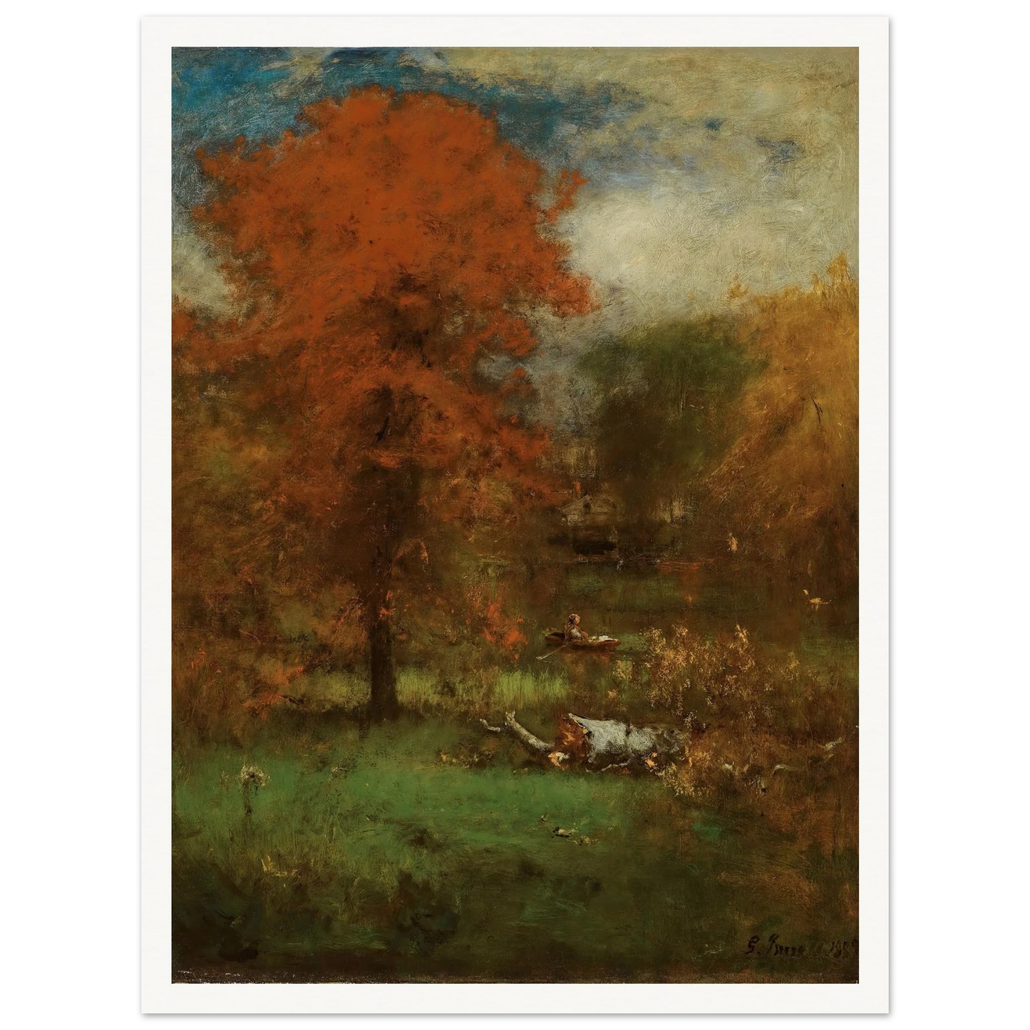 The Mill Pond (1889) Art Print | George Inness - Framed Poster - 30x40 cm / 12x16″ - Black frame