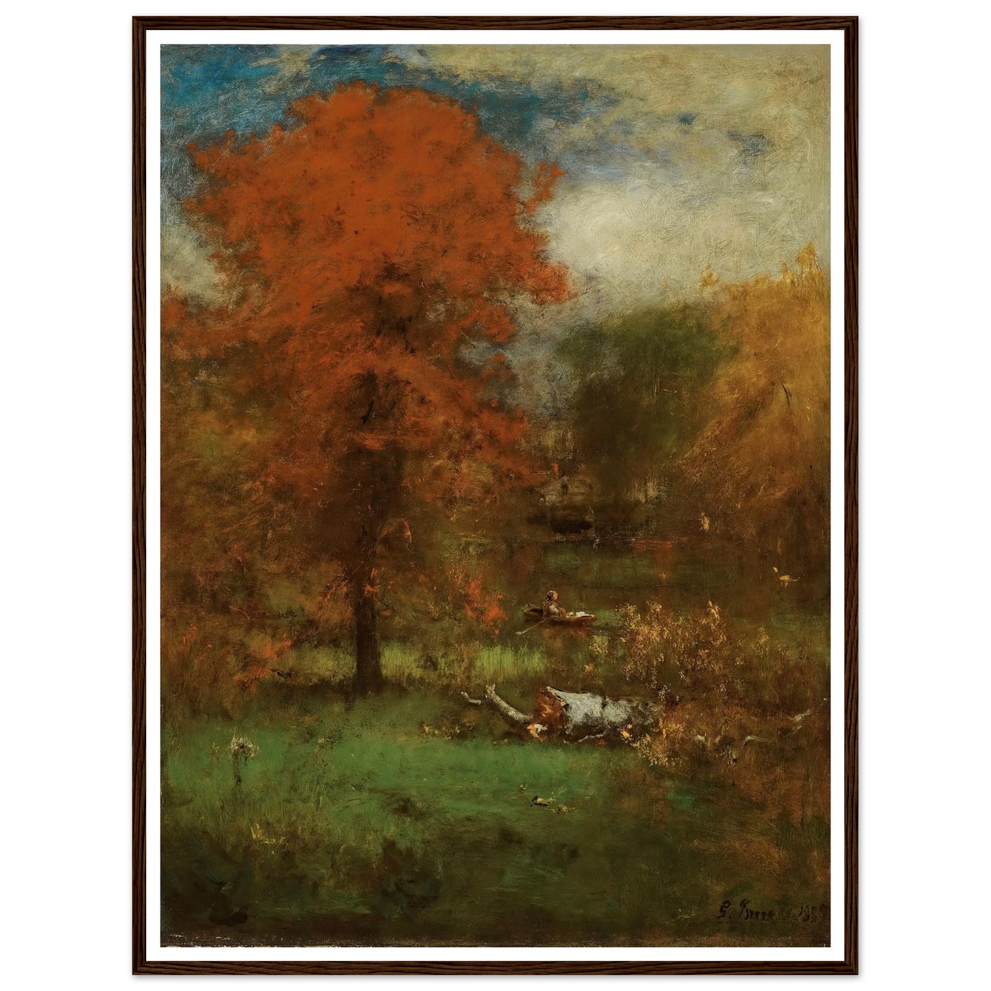 The Mill Pond (1889) Art Print | George Inness - Framed Poster - 30x40 cm / 12x16″ - Black frame
