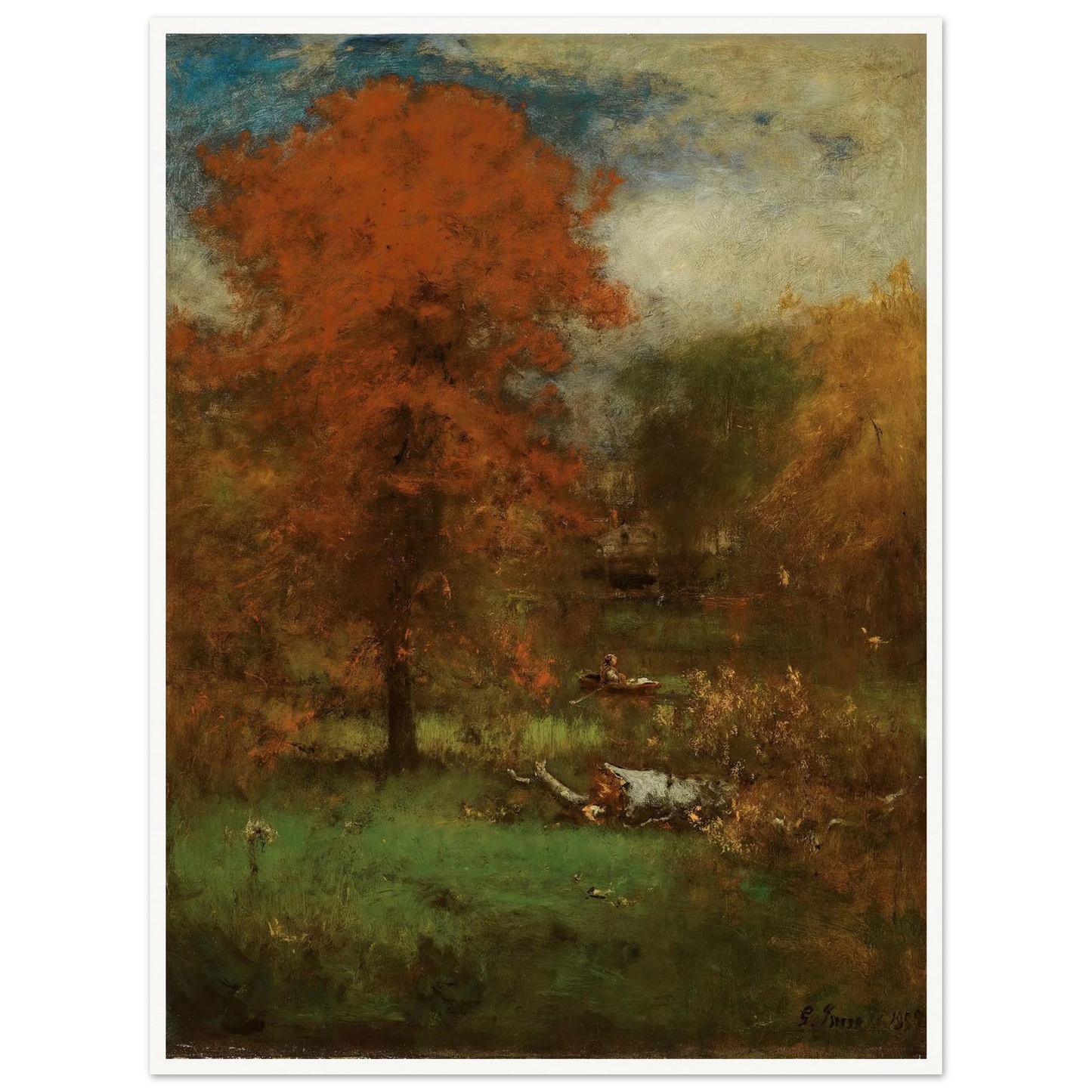 The Mill Pond (1889) Art Print | George Inness - Framed Poster - 30x40 cm / 12x16″ - Black frame