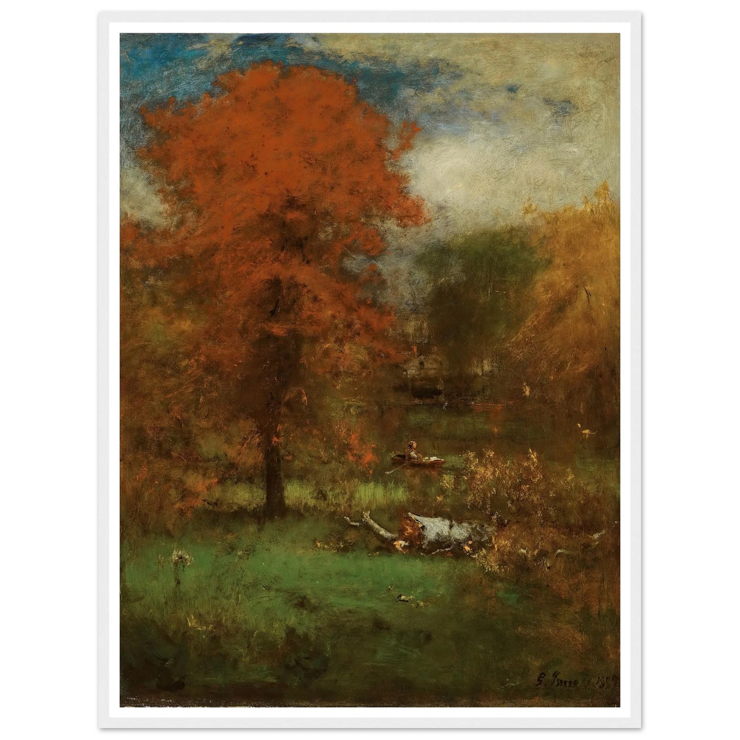 The Mill Pond (1889) Art Print | George Inness - Framed Poster - 30x40 cm / 12x16″ - Black frame