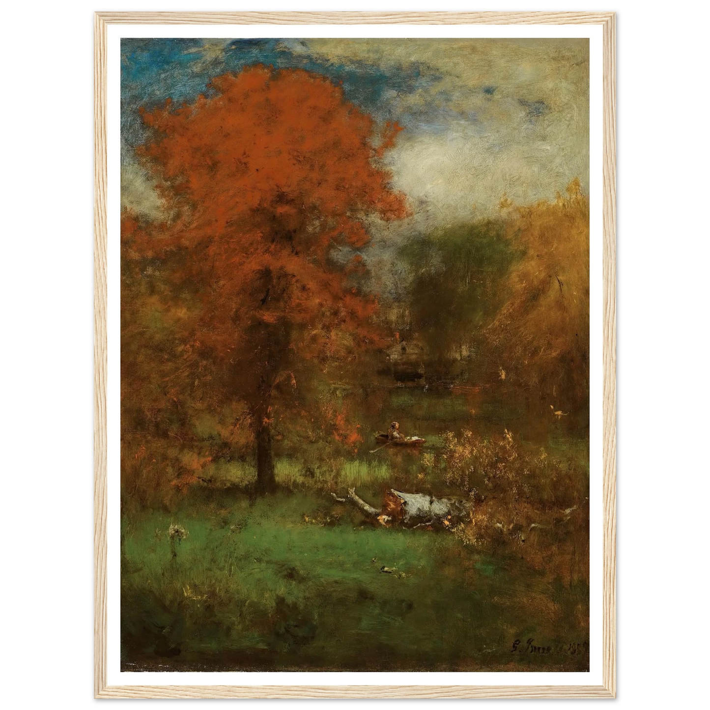 The Mill Pond (1889) Art Print | George Inness - Framed Poster - 30x40 cm / 12x16″ - Black frame