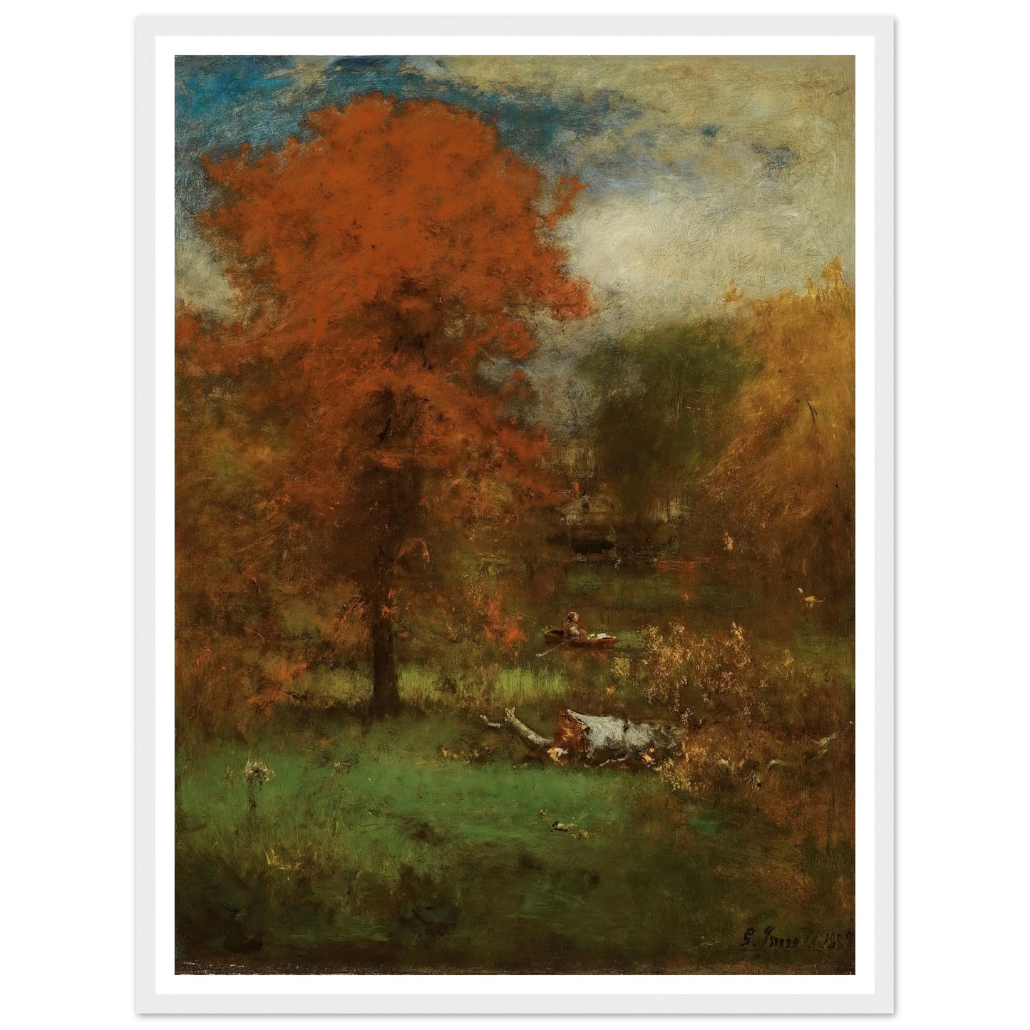 The Mill Pond (1889) Art Print | George Inness - Framed Poster - 30x40 cm / 12x16″ - Black frame