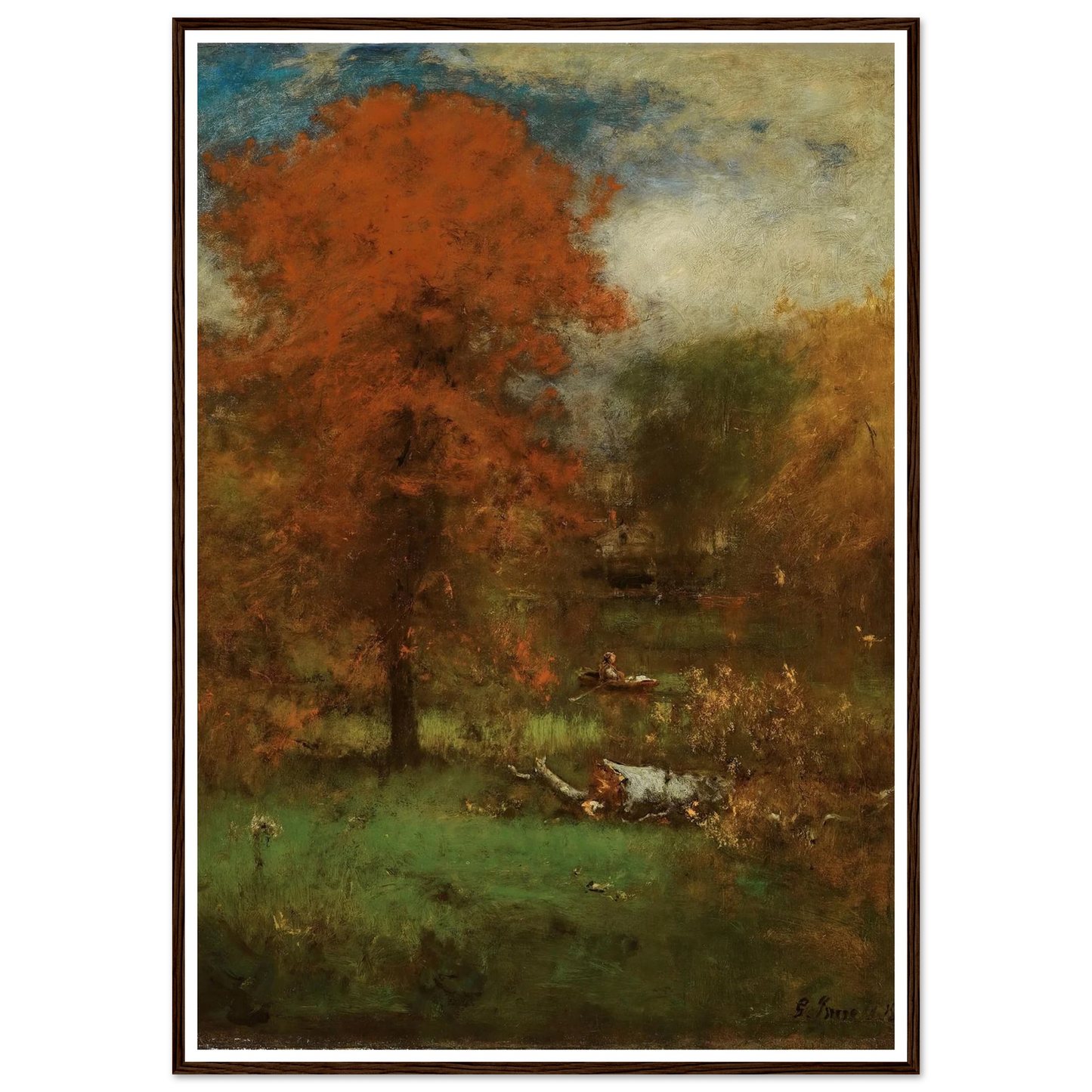 The Mill Pond (1889) Art Print | George Inness - Framed Poster - 30x40 cm / 12x16″ - Black frame