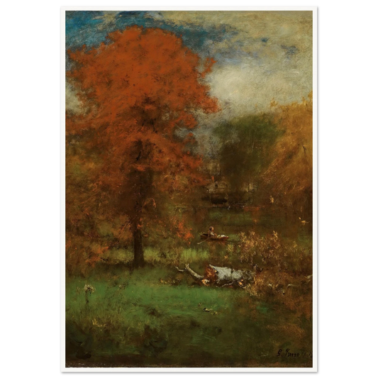 The Mill Pond (1889) Art Print | George Inness - Framed Poster - 30x40 cm / 12x16″ - Black frame