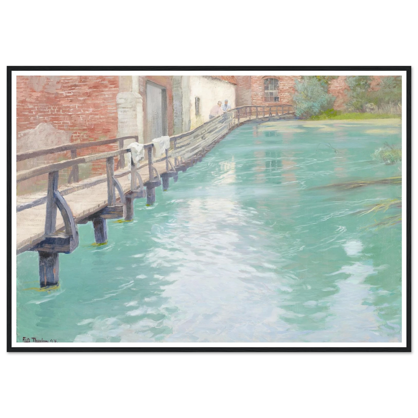 The Mills at Montreuil-sur-Mer, Normandy (1891) Art Print | Frits Thaulow - Framed Poster - 30x40 cm / 12x16″ - Black frame