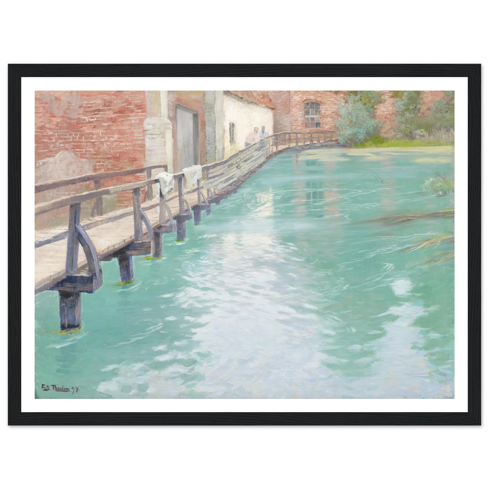 The Mills at Montreuil-sur-Mer, Normandy (1891) Art Print | Frits Thaulow - Framed Poster - 30x40 cm / 12x16″ - Black frame