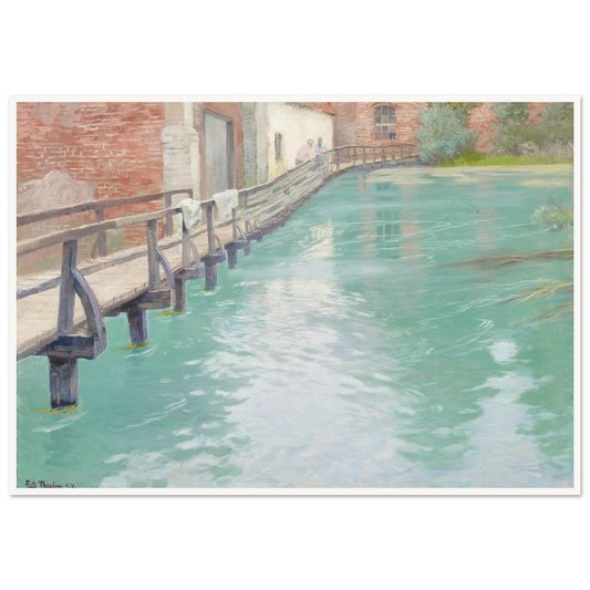 The Mills at Montreuil-sur-Mer, Normandy (1891) Art Print | Frits Thaulow - Framed Poster - 30x40 cm / 12x16″ - Black frame