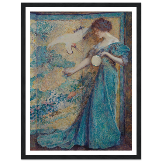 The Mirror (ca. 1910) Art Print | Robert Reid - Framed Poster - 30x40 cm / 12x16″ - Black frame