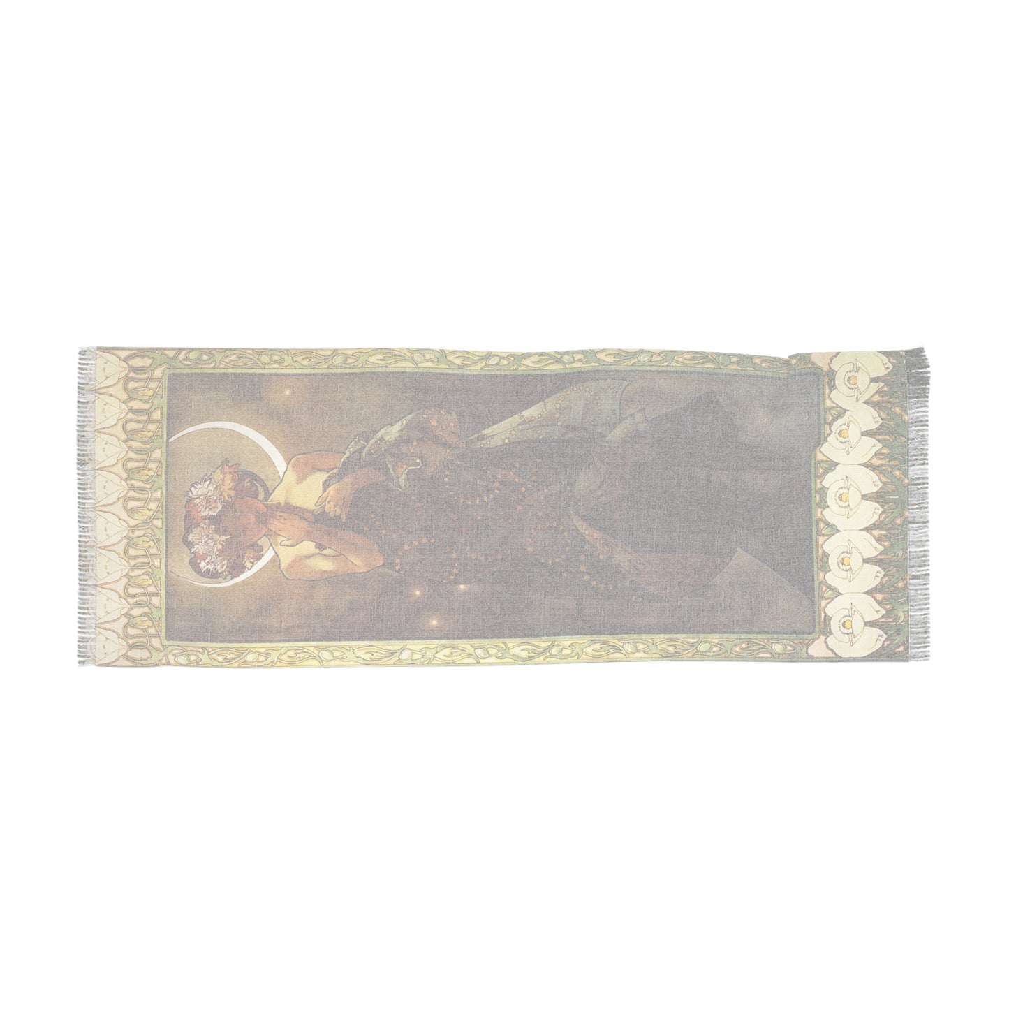 The Moon | Alphonse Mucha Scarf – Art Nouveau Scarf - - 27" × 71'' - 