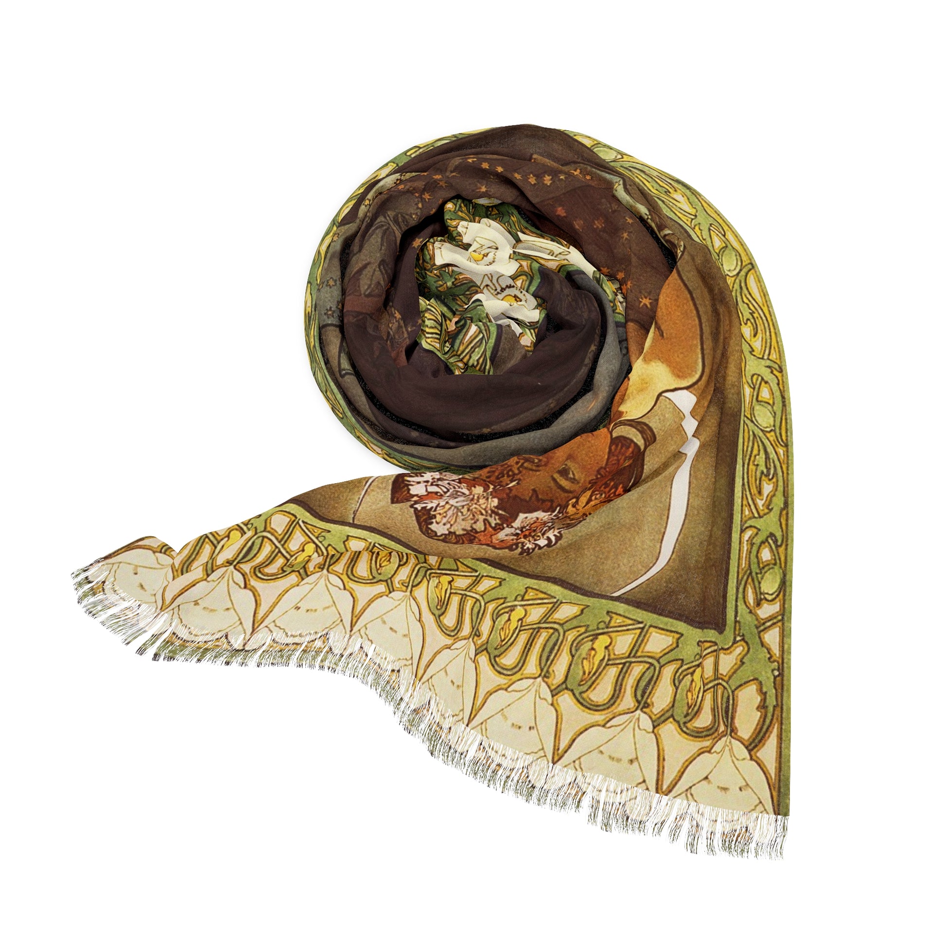 The Moon | Alphonse Mucha Scarf – Art Nouveau Scarf - - 27" × 71'' - 