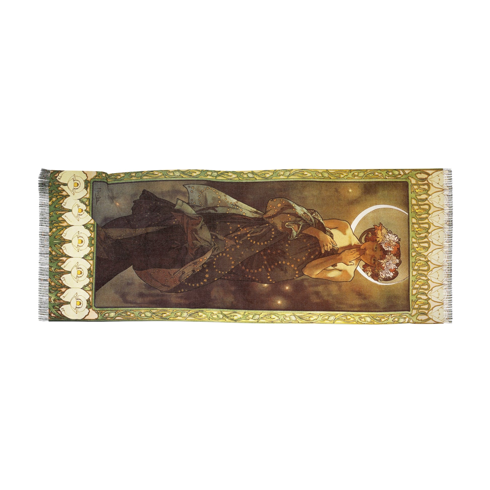 The Moon | Alphonse Mucha Scarf – Art Nouveau Scarf - - 27" × 71'' - 