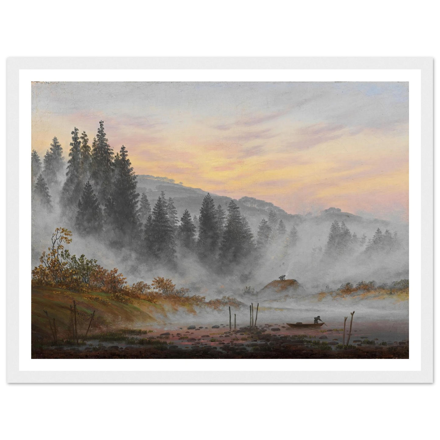 The Morning Art Print | Caspar David Friedrich - Framed Poster - 30x40 cm / 12x16″ - Black frame