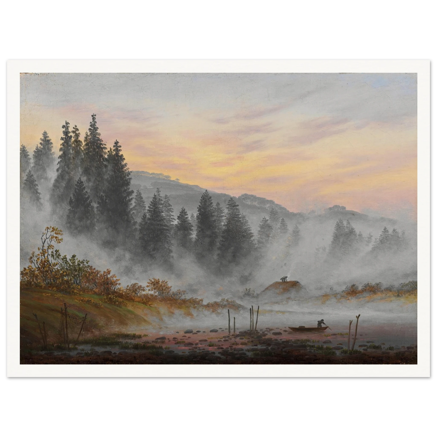 The Morning Art Print | Caspar David Friedrich - Framed Poster - 30x40 cm / 12x16″ - Black frame