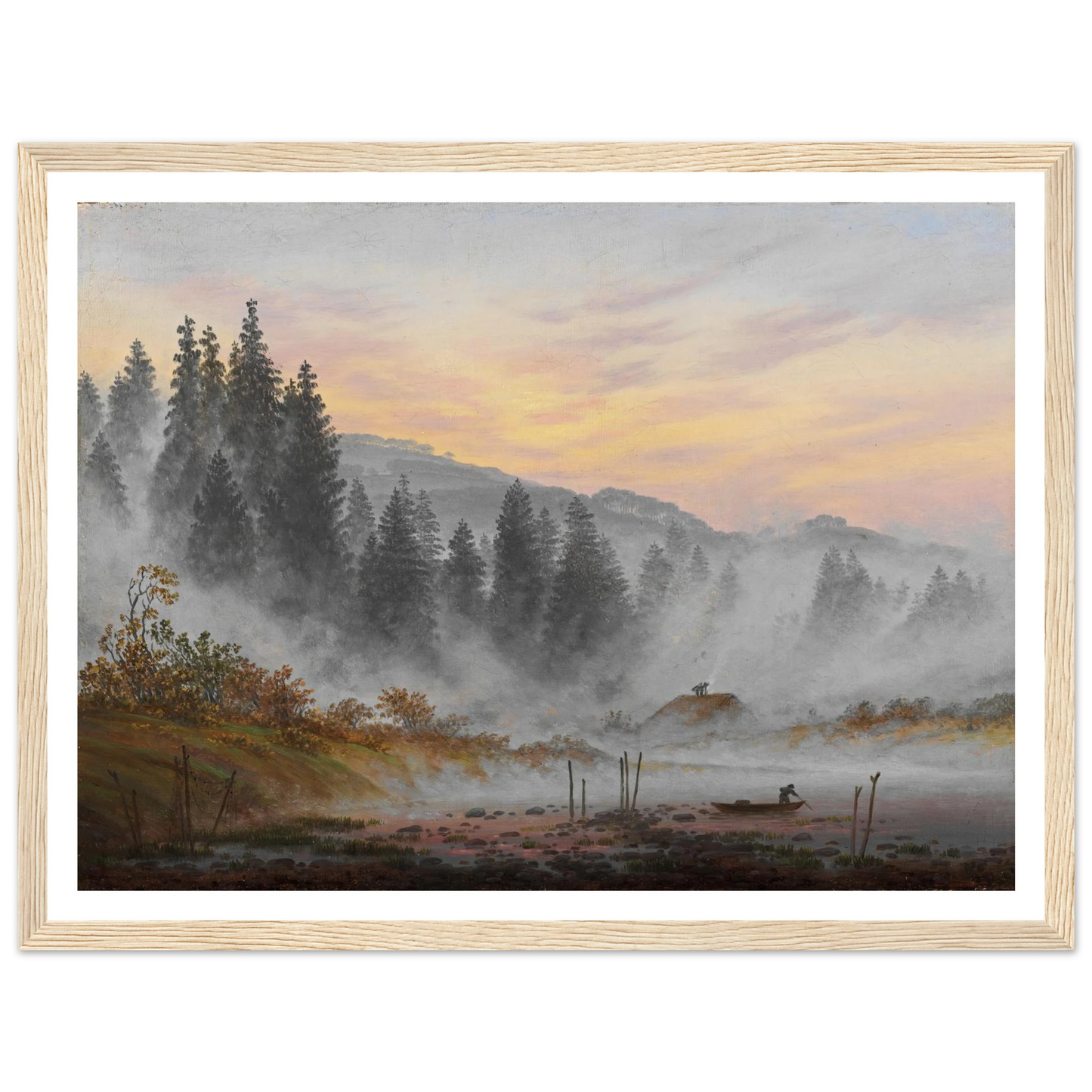 The Morning Art Print | Caspar David Friedrich - Framed Poster - 30x40 cm / 12x16″ - Black frame