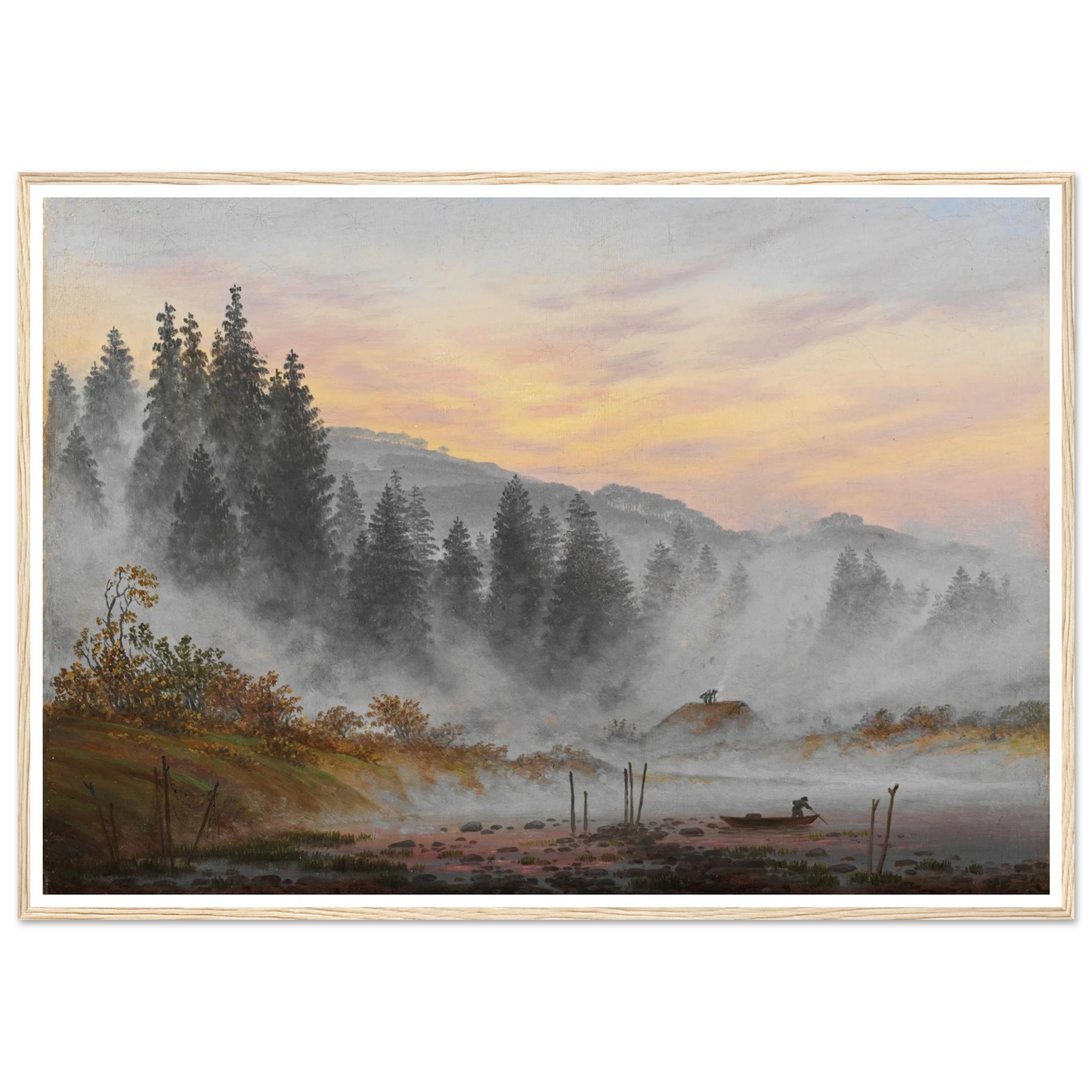 The Morning Art Print | Caspar David Friedrich - Framed Poster - 30x40 cm / 12x16″ - Black frame