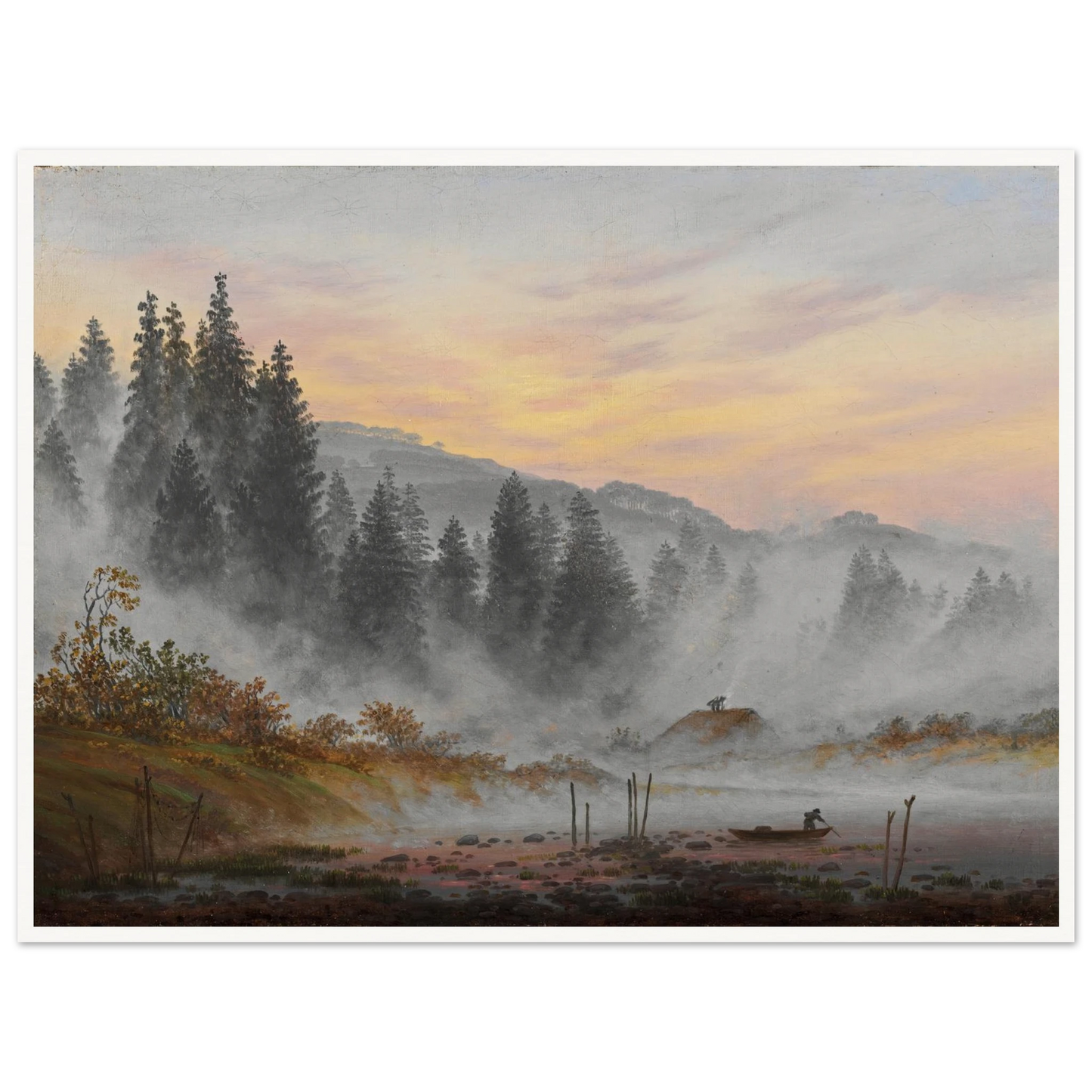 The Morning Art Print | Caspar David Friedrich - Framed Poster - 30x40 cm / 12x16″ - Black frame