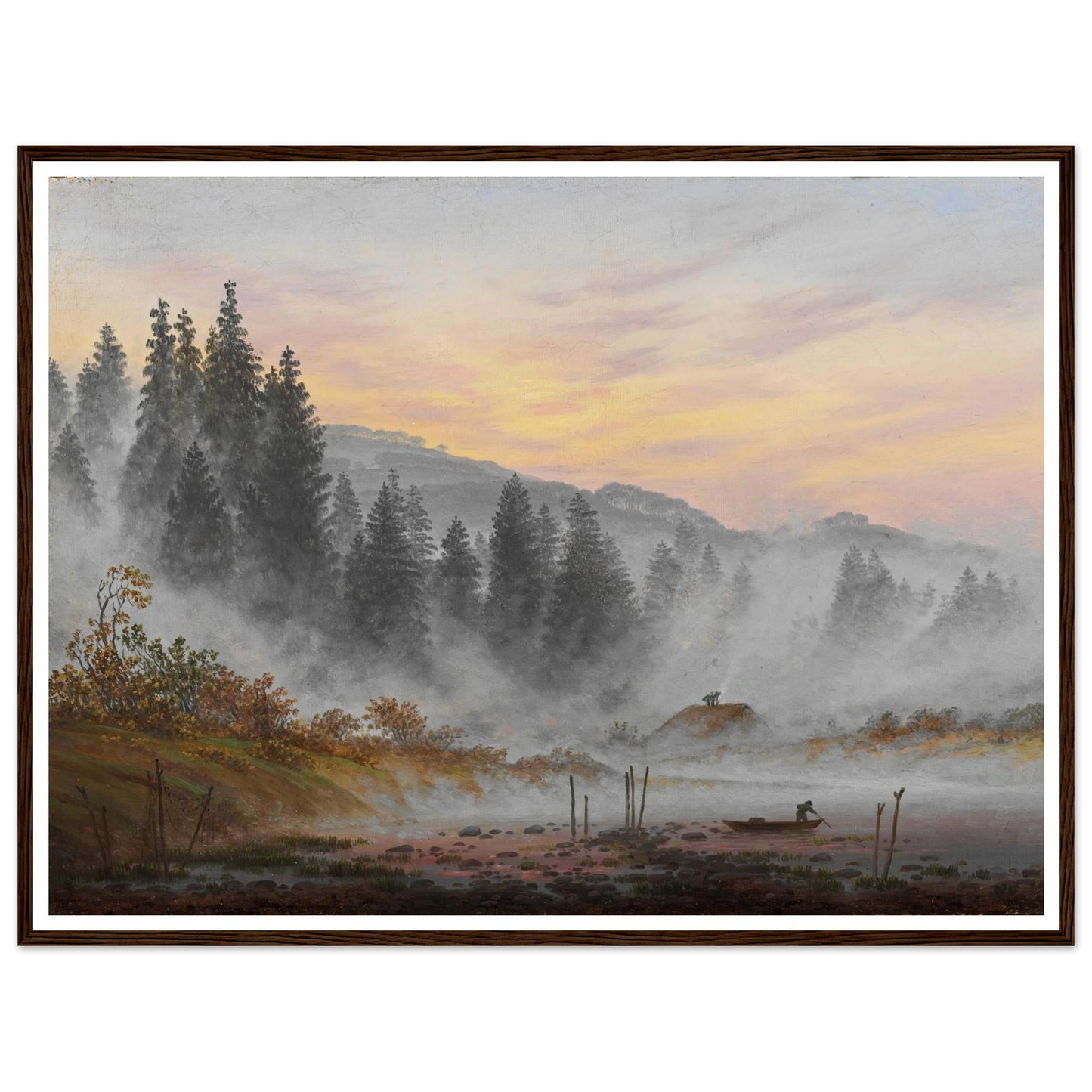 The Morning Art Print | Caspar David Friedrich - Framed Poster - 30x40 cm / 12x16″ - Black frame
