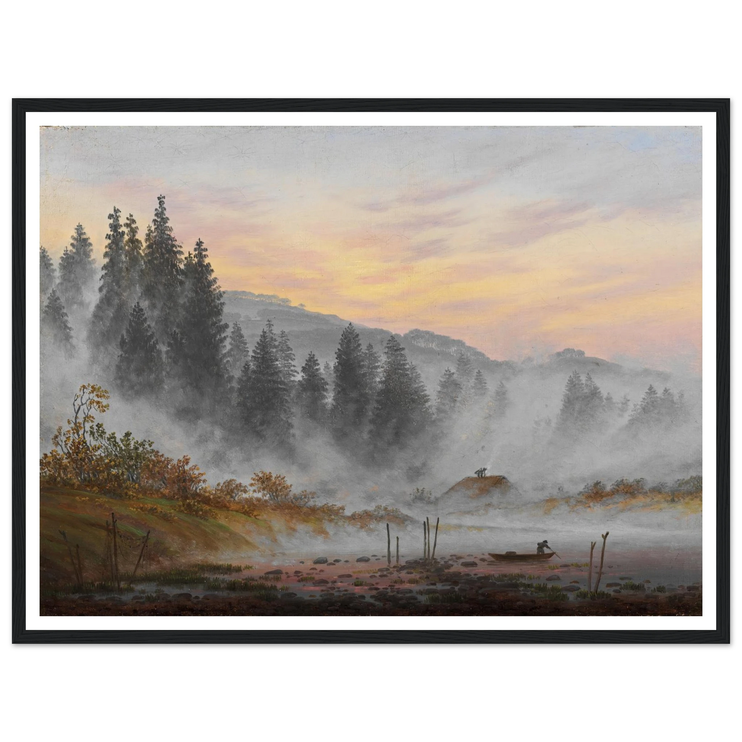 The Morning Art Print | Caspar David Friedrich - Framed Poster - 30x40 cm / 12x16″ - Black frame