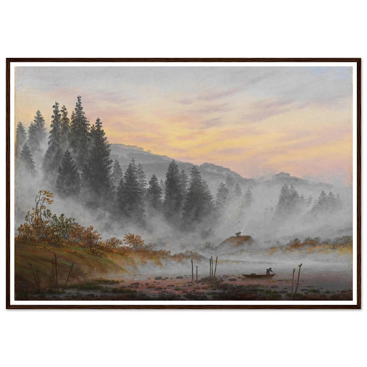 The Morning Art Print | Caspar David Friedrich - Framed Poster - 30x40 cm / 12x16″ - Black frame