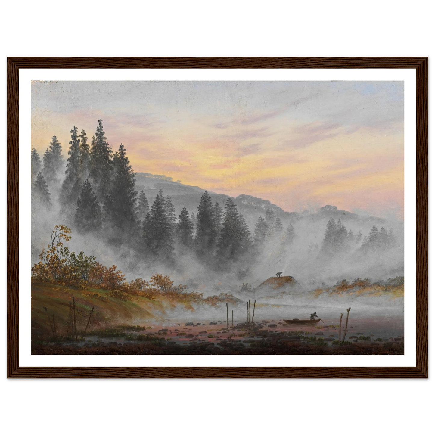 The Morning Art Print | Caspar David Friedrich - Framed Poster - 30x40 cm / 12x16″ - Black frame