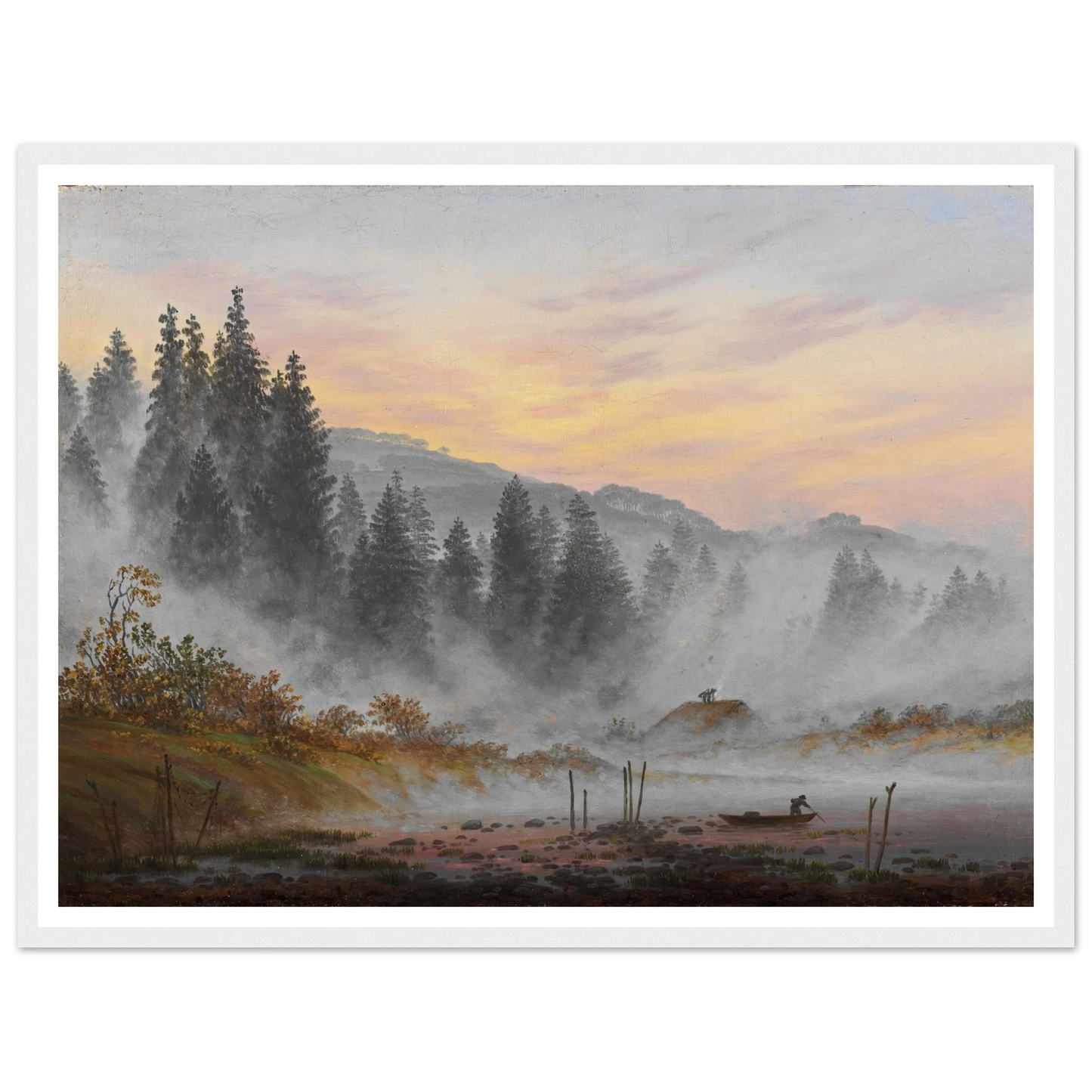 The Morning Art Print | Caspar David Friedrich - Framed Poster - 30x40 cm / 12x16″ - Black frame