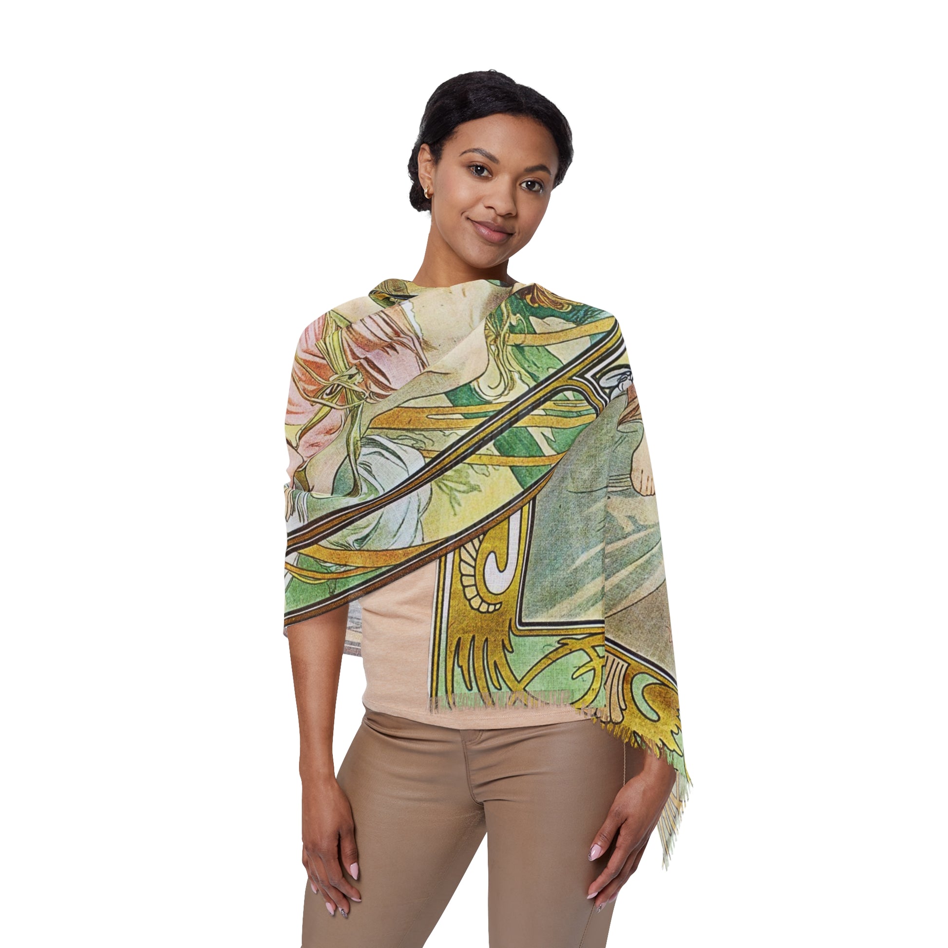 The Morning Awakening | Alphonse Mucha Scarf – Art Nouveau Scarf - - 27" × 71'' - 