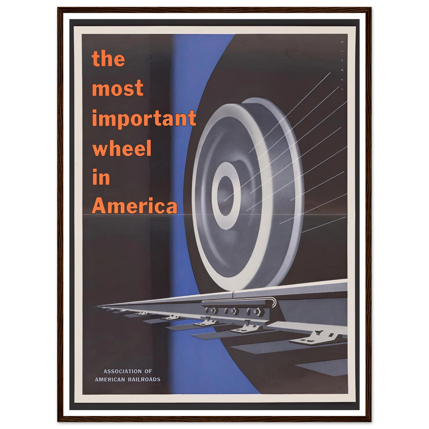 The most important wheels in America. (1952) Art Print | Joseph Binder - Framed Poster - 30x40 cm / 12x16″ - Black frame