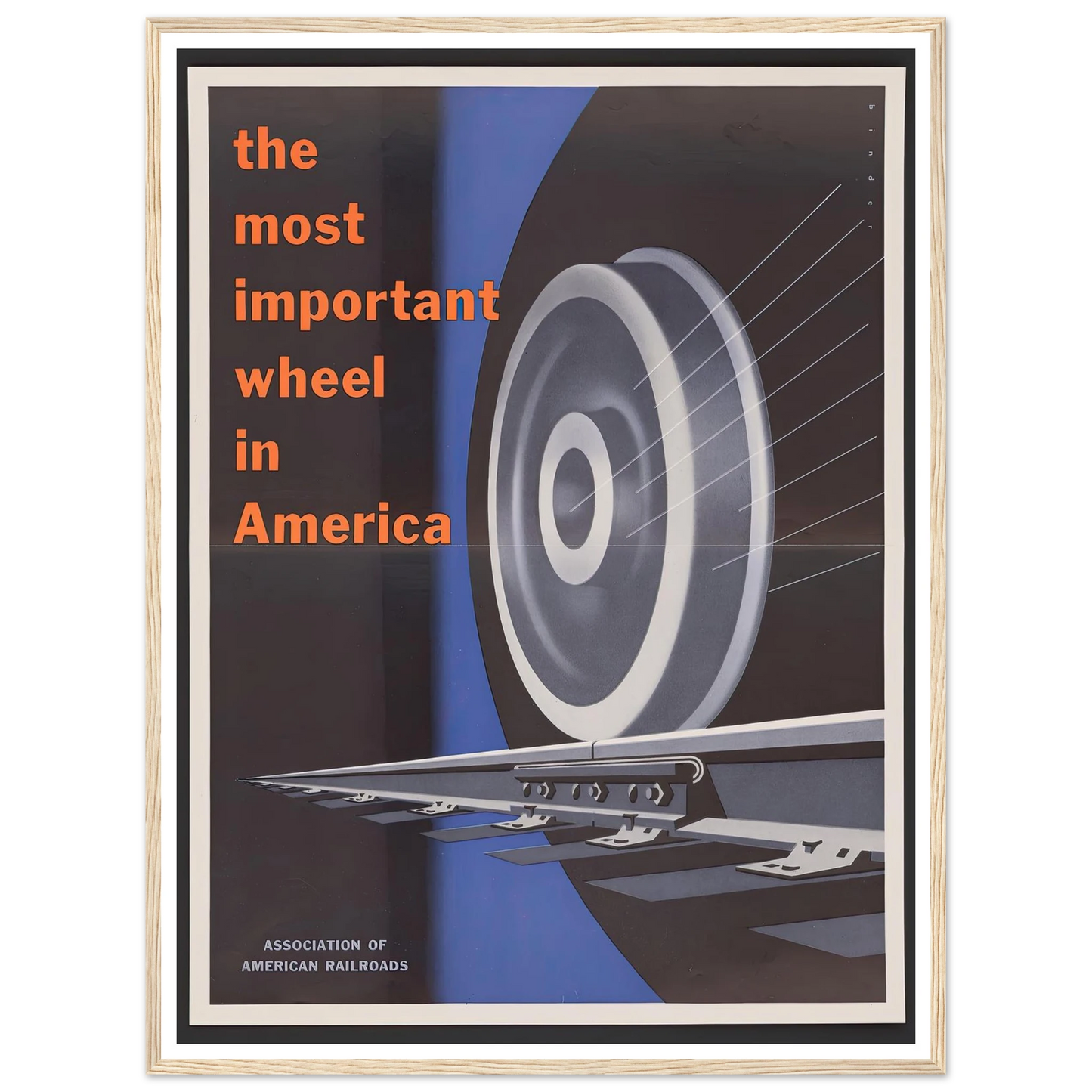 The most important wheels in America. (1952) Art Print | Joseph Binder - Framed Poster - 30x40 cm / 12x16″ - Black frame