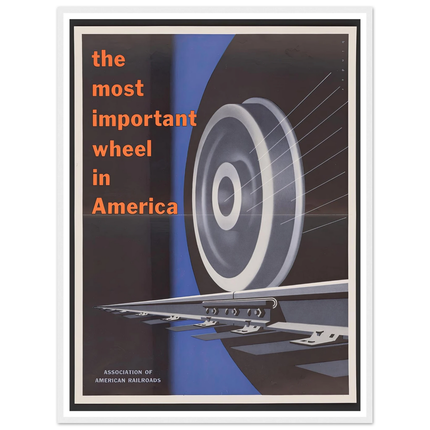 The most important wheels in America. (1952) Art Print | Joseph Binder - Framed Poster - 30x40 cm / 12x16″ - Black frame