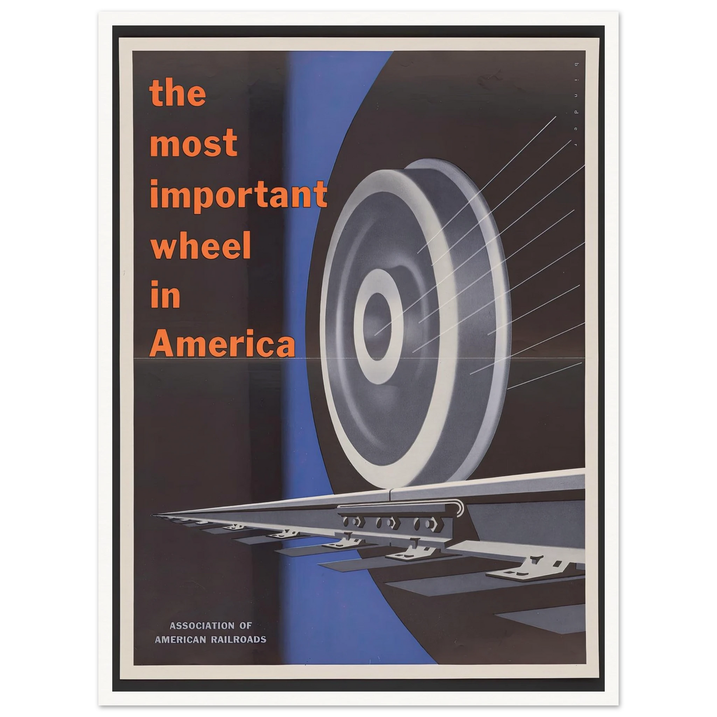 The most important wheels in America. (1952) Art Print | Joseph Binder - Framed Poster - 30x40 cm / 12x16″ - Black frame
