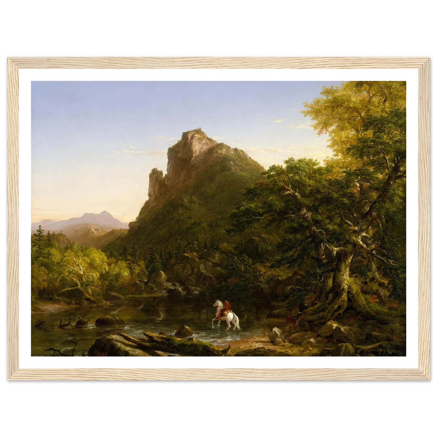 The Mountain Ford (1846) Art Print | Thomas Cole - Framed Poster - 30x40 cm / 12x16″ - Black frame