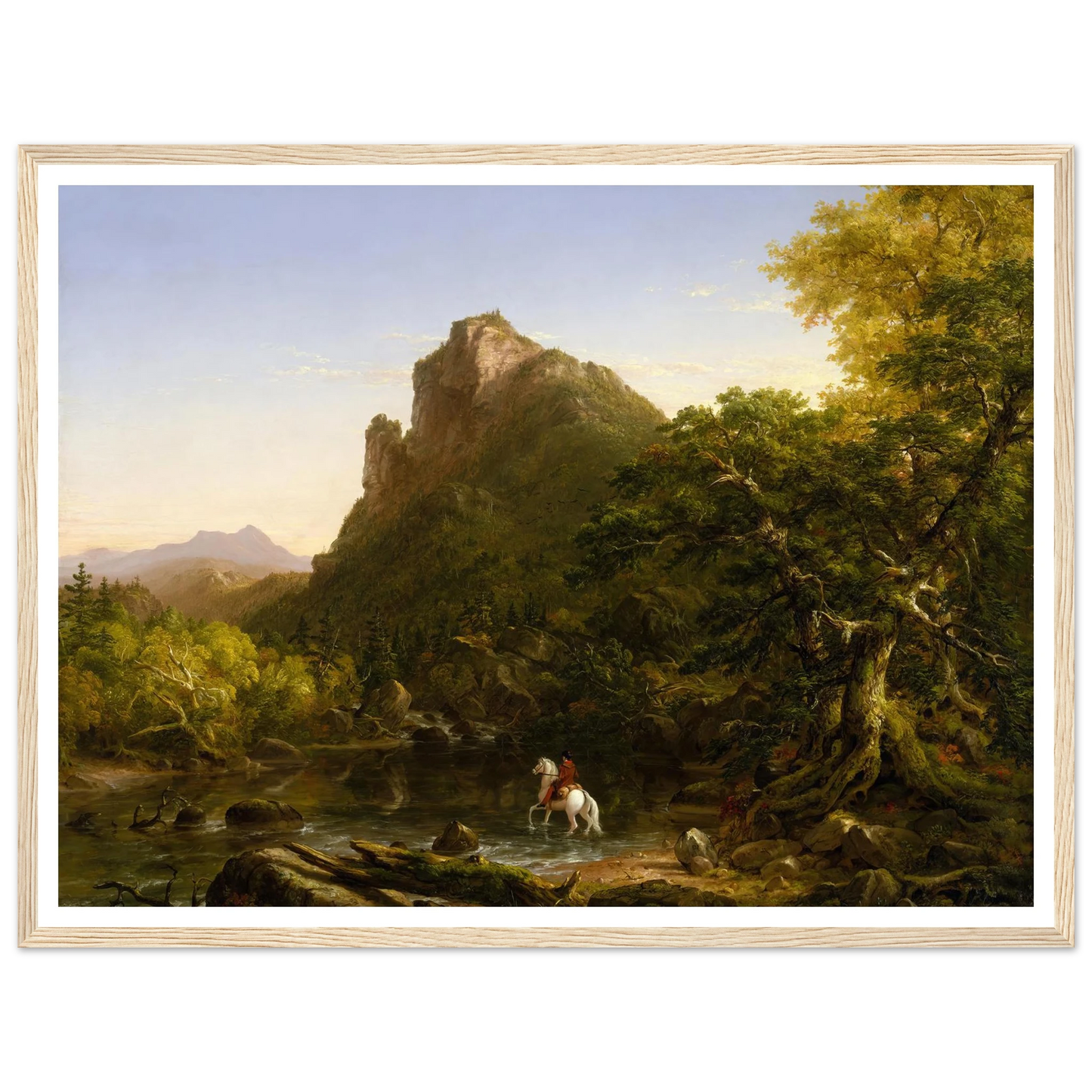 The Mountain Ford (1846) Art Print | Thomas Cole - Framed Poster - 30x40 cm / 12x16″ - Black frame