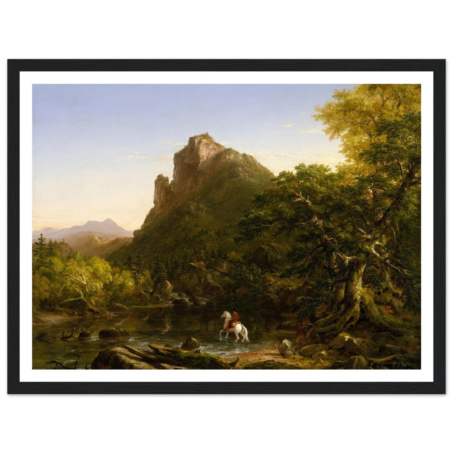 The Mountain Ford (1846) Art Print | Thomas Cole - Framed Poster - 30x40 cm / 12x16″ - Black frame