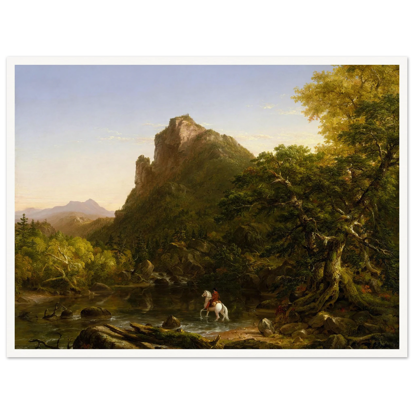 The Mountain Ford (1846) Art Print | Thomas Cole - Framed Poster - 30x40 cm / 12x16″ - Black frame