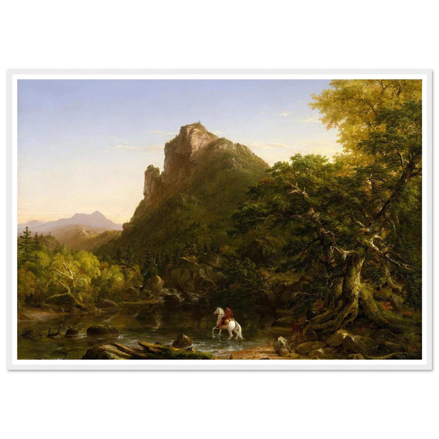 The Mountain Ford (1846) Art Print | Thomas Cole - Framed Poster - 30x40 cm / 12x16″ - Black frame
