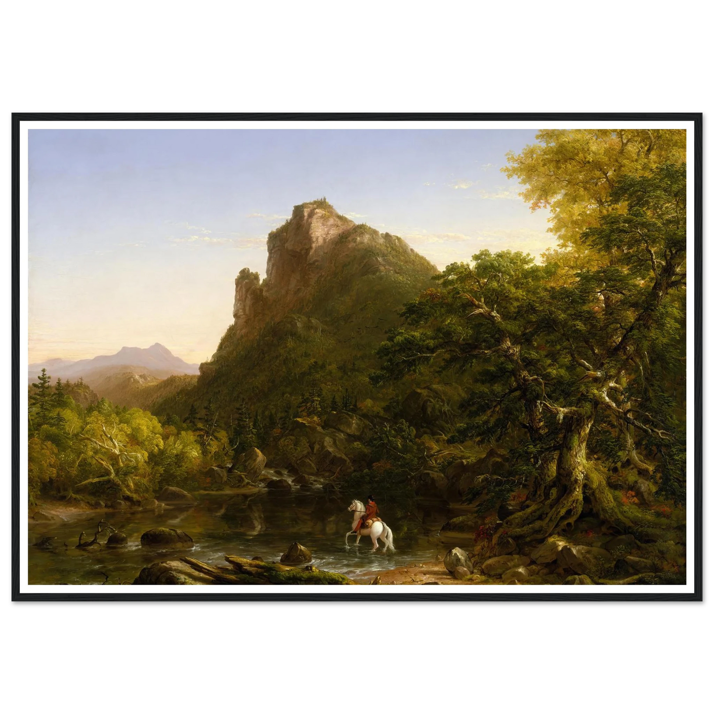 The Mountain Ford (1846) Art Print | Thomas Cole - Framed Poster - 30x40 cm / 12x16″ - Black frame