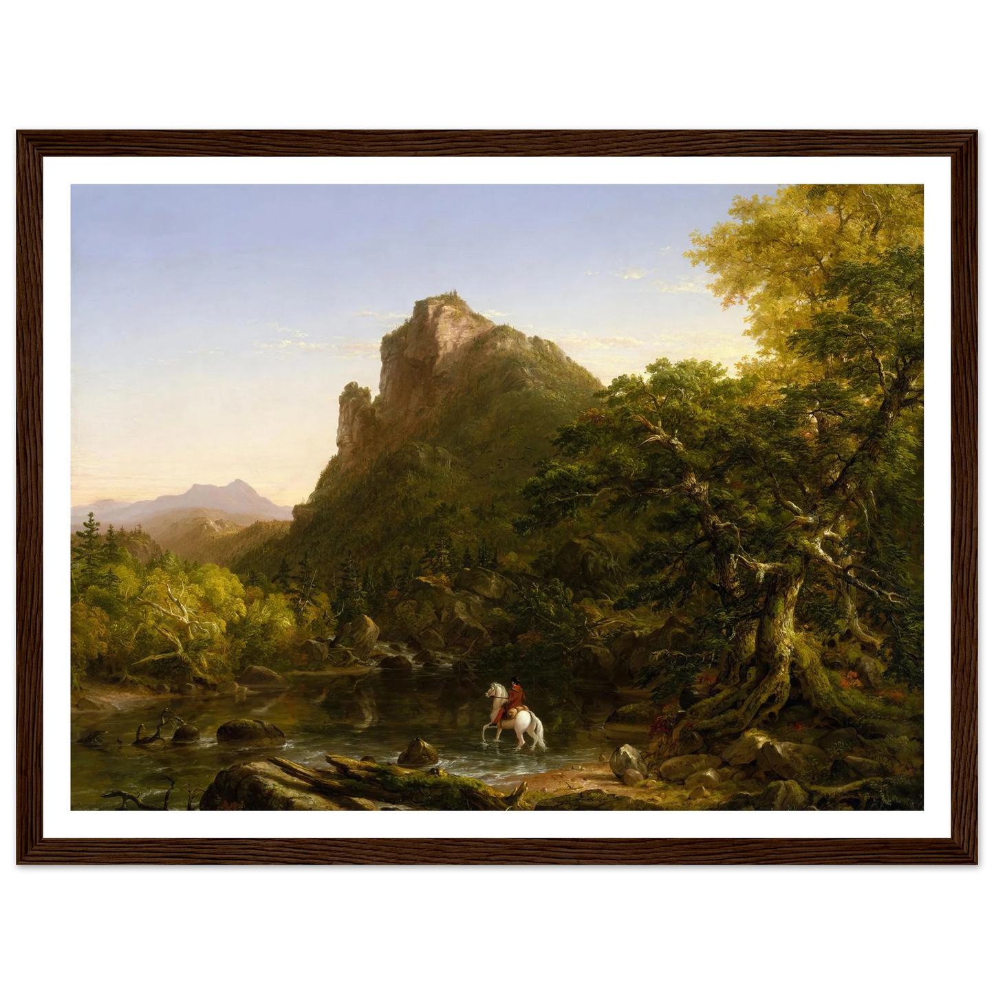 The Mountain Ford (1846) Art Print | Thomas Cole - Framed Poster - 30x40 cm / 12x16″ - Black frame