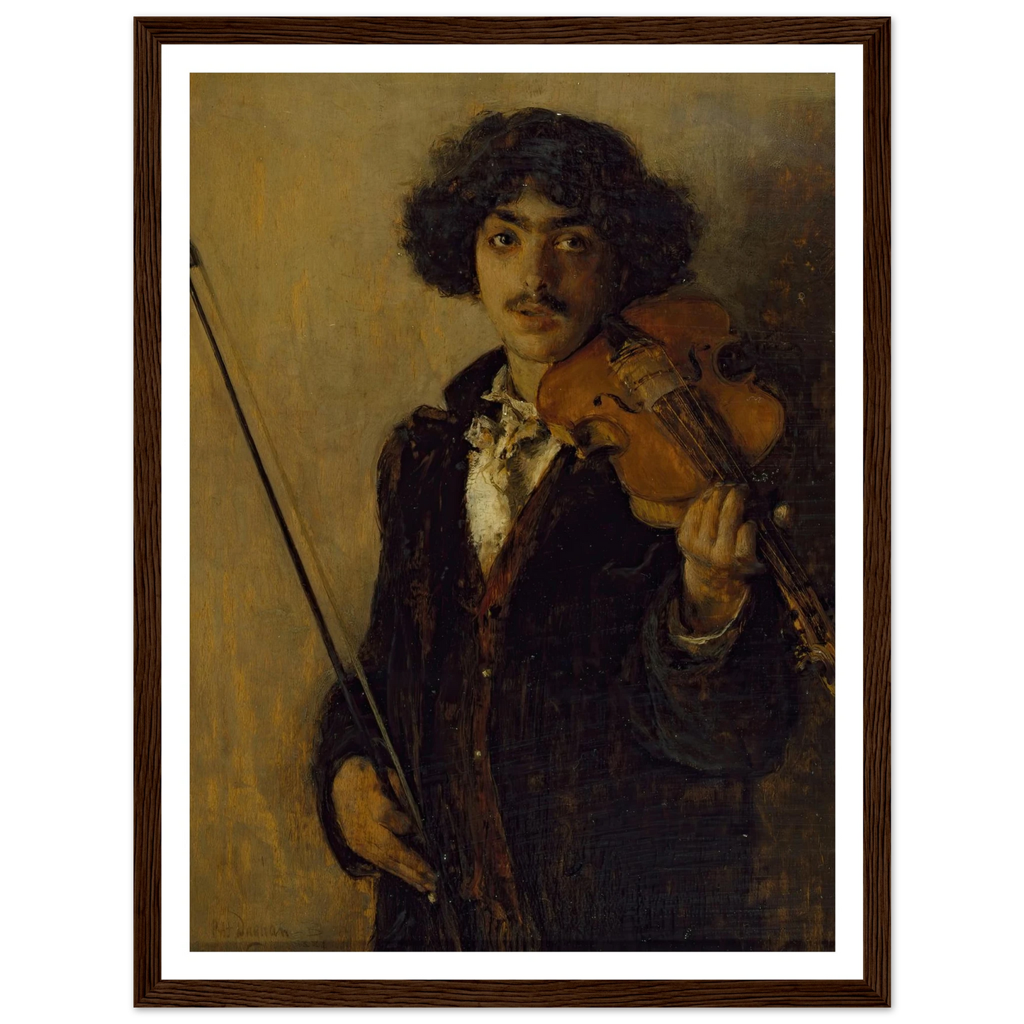 The Musician (1884) Art Print | Pascal Adolphe Jean Dagnan Bouveret - Framed Poster - 30x40 cm / 12x16″ - Black frame