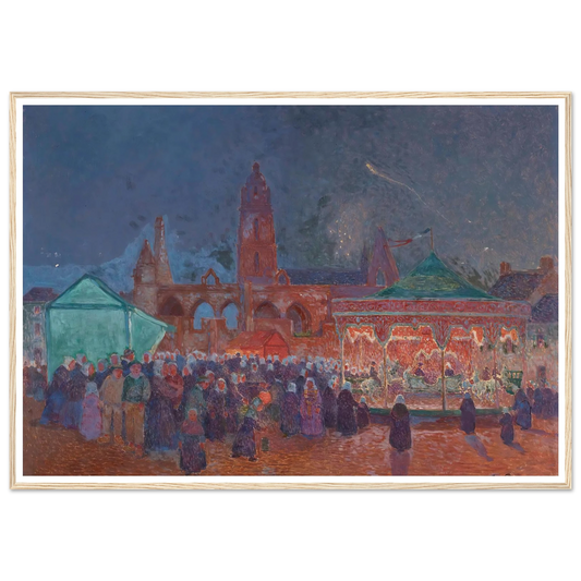 The Night Fair in Batz-Sur-Mer Art Print | Ferdinand du Puigaudeau - Framed Poster - 30x40 cm / 12x16″ - Black frame
