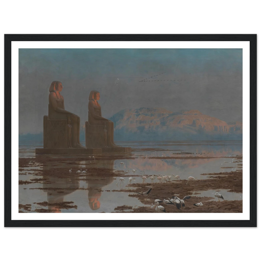 The Nile in flood, Thebes Art Print | Jean Leon Gerome - Framed Poster - 30x40 cm / 12x16″ - Black frame
