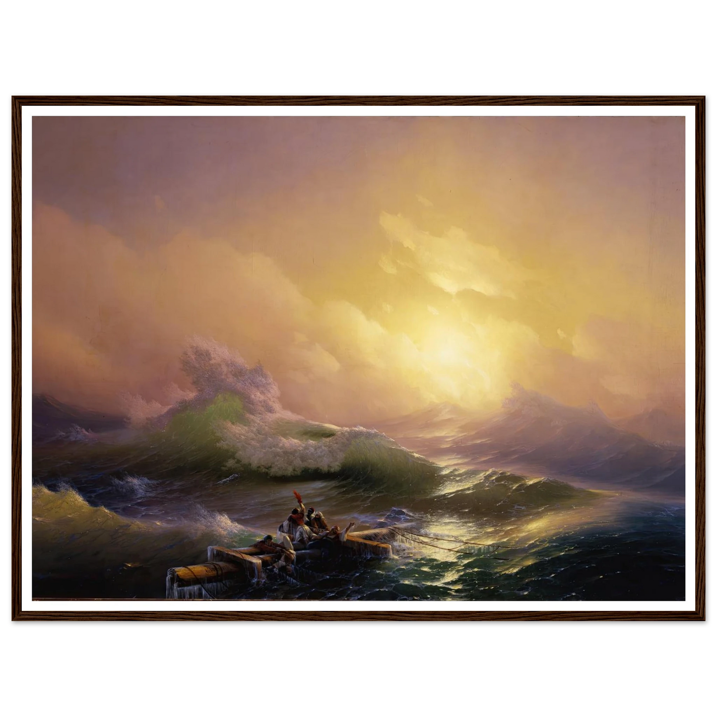 The Ninth Wave (1850) Art Print | Ivan Konstantinovich Aivazovsky - Framed Poster - 30x40 cm / 12x16″ - Black frame