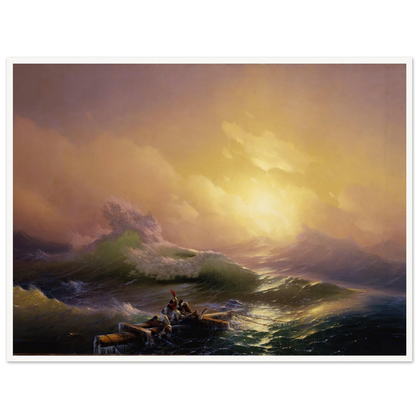 The Ninth Wave (1850) Art Print | Ivan Konstantinovich Aivazovsky - Framed Poster - 30x40 cm / 12x16″ - Black frame