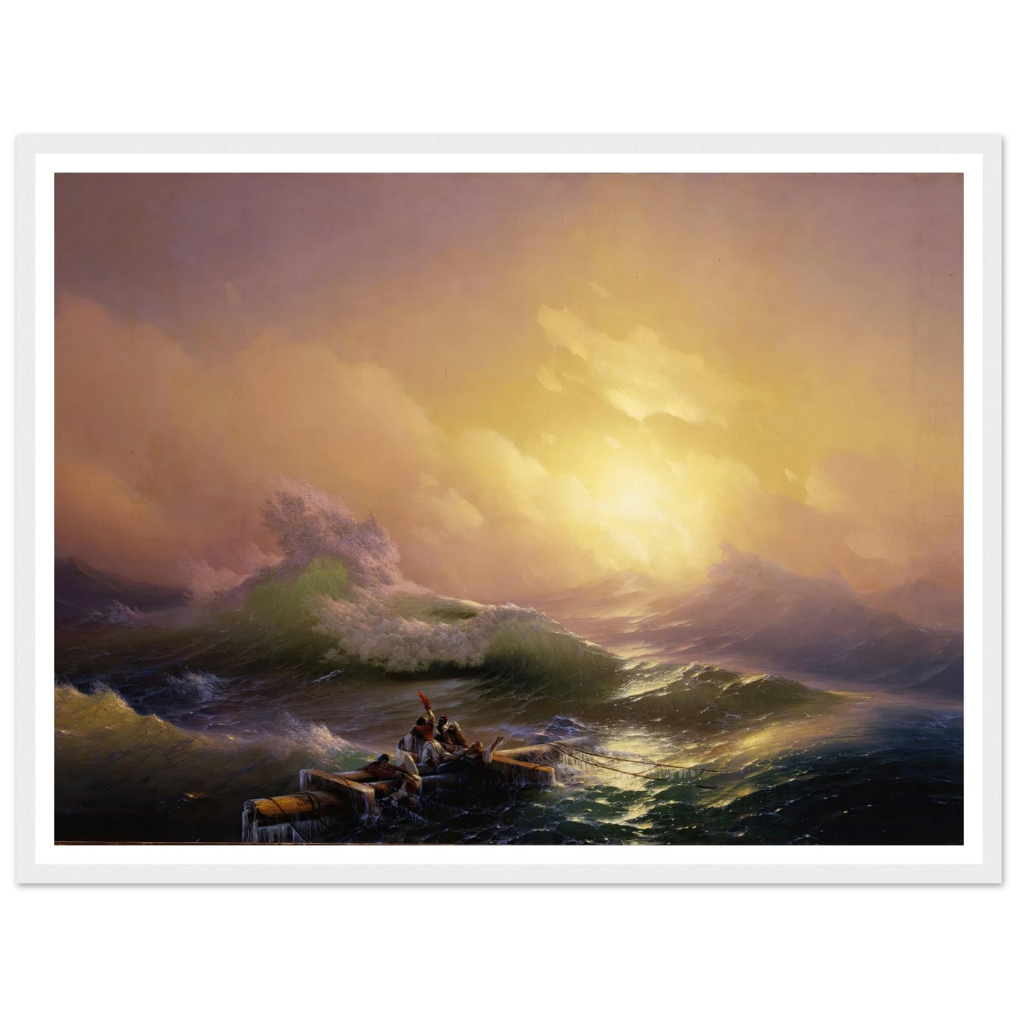 The Ninth Wave (1850) Art Print | Ivan Konstantinovich Aivazovsky - Framed Poster - 30x40 cm / 12x16″ - Black frame