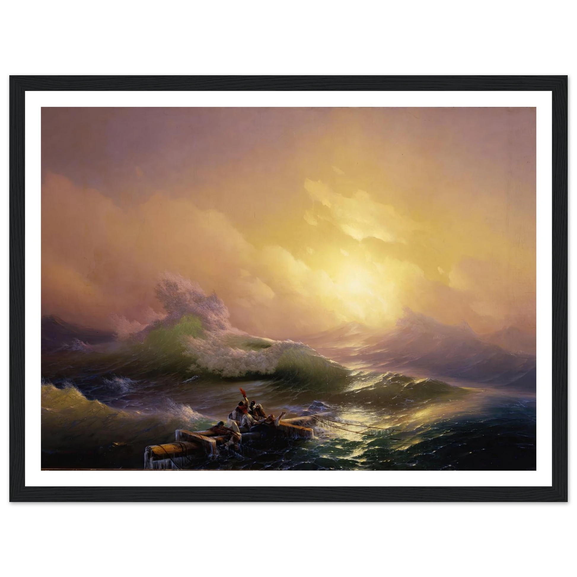 The Ninth Wave (1850) Art Print | Ivan Konstantinovich Aivazovsky - Framed Poster - 30x40 cm / 12x16″ - Black frame