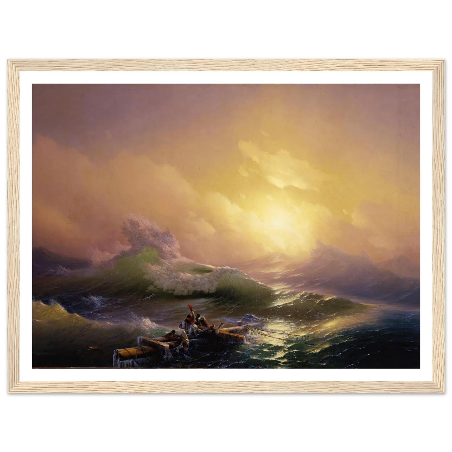 The Ninth Wave (1850) Art Print | Ivan Konstantinovich Aivazovsky - Framed Poster - 30x40 cm / 12x16″ - Black frame